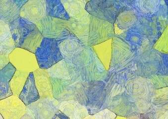 Abstract oil painting background Impressionist style illustrated to create designs.