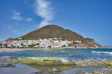 Fototapeta na wymiar Panoramic view of the city of San José. Cabo de Gata, Spain.