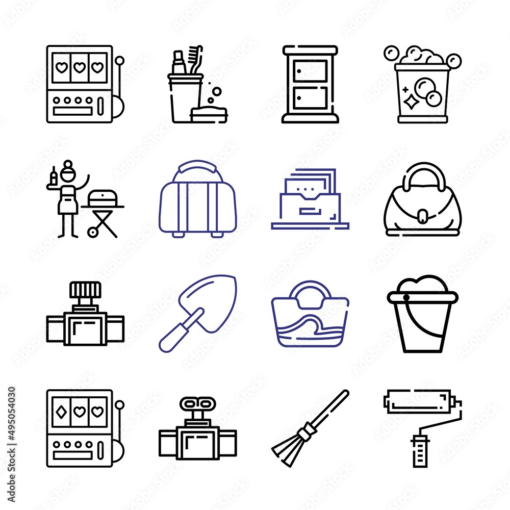 Poster handle icon set with line icons. modern thin line style. suitable for web and mobile icon. vector il