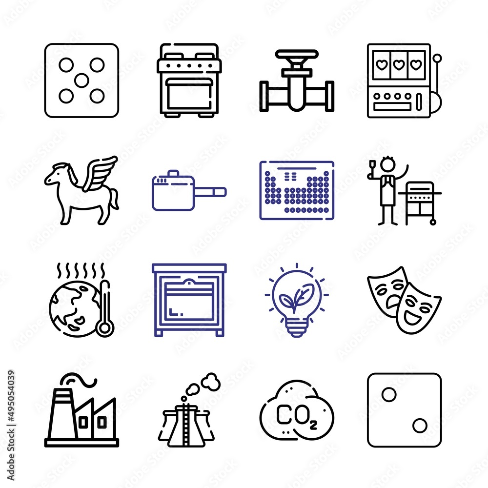 Poster gas icon set with line icons. modern thin line style. suitable for web and mobile icon. vector illus