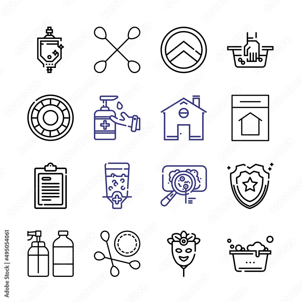 Aufkleber infection icon set with line icons. modern thin line style. suitable for web and mobile icon. vector