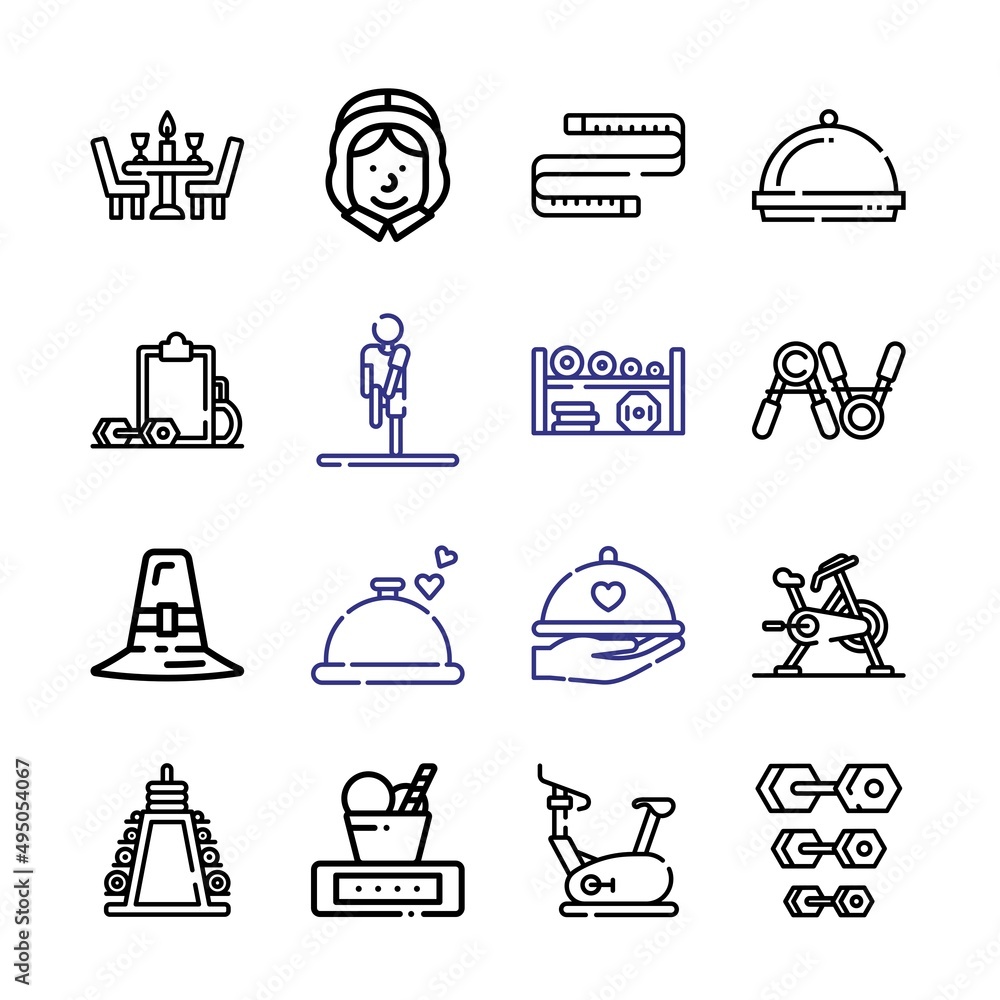 Poster slim icon set with line icons. modern thin line style. suitable for web and mobile icon. vector illu