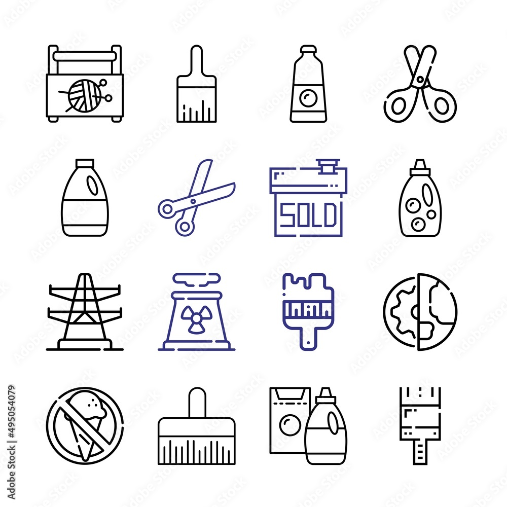 Poster stain icon set with line icons. modern thin line style. suitable for web and mobile icon. vector ill