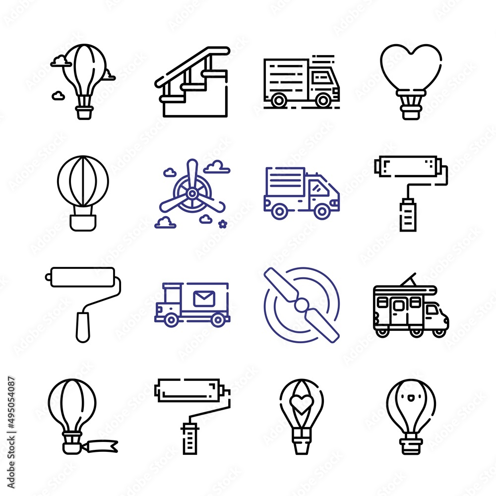 Aufkleber moving icon set with line icons. modern thin line style. suitable for web and mobile icon. vector il