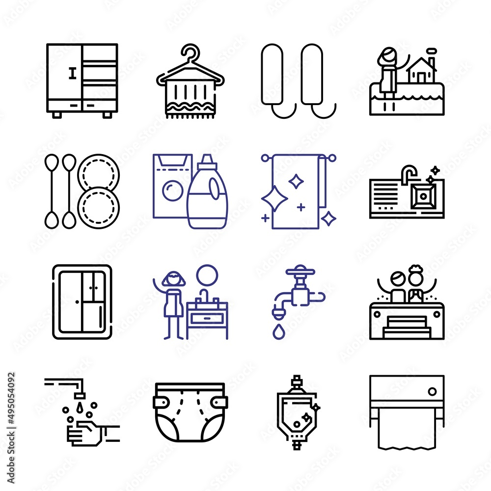 Aufkleber toilet icon set with line icons. modern thin line style. suitable for web and mobile icon. vector il