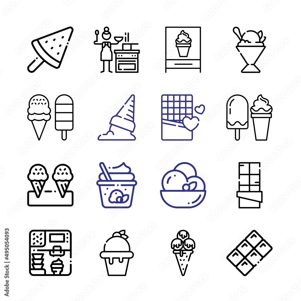 Poster topping icon set with line icons. modern thin line style. suitable for web and mobile icon. vector i