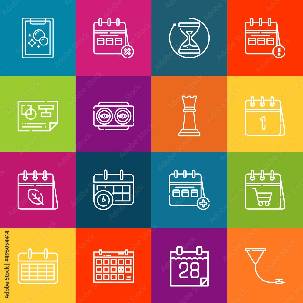 Aufkleber modern thin line icons set of planning elements. premium quality outline symbol collection. simple m