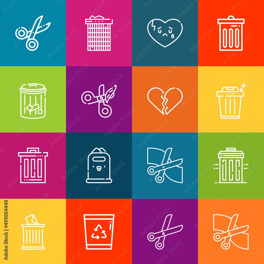 Poster modern thin line icons set of separation elements. premium quality outline symbol collection. simple