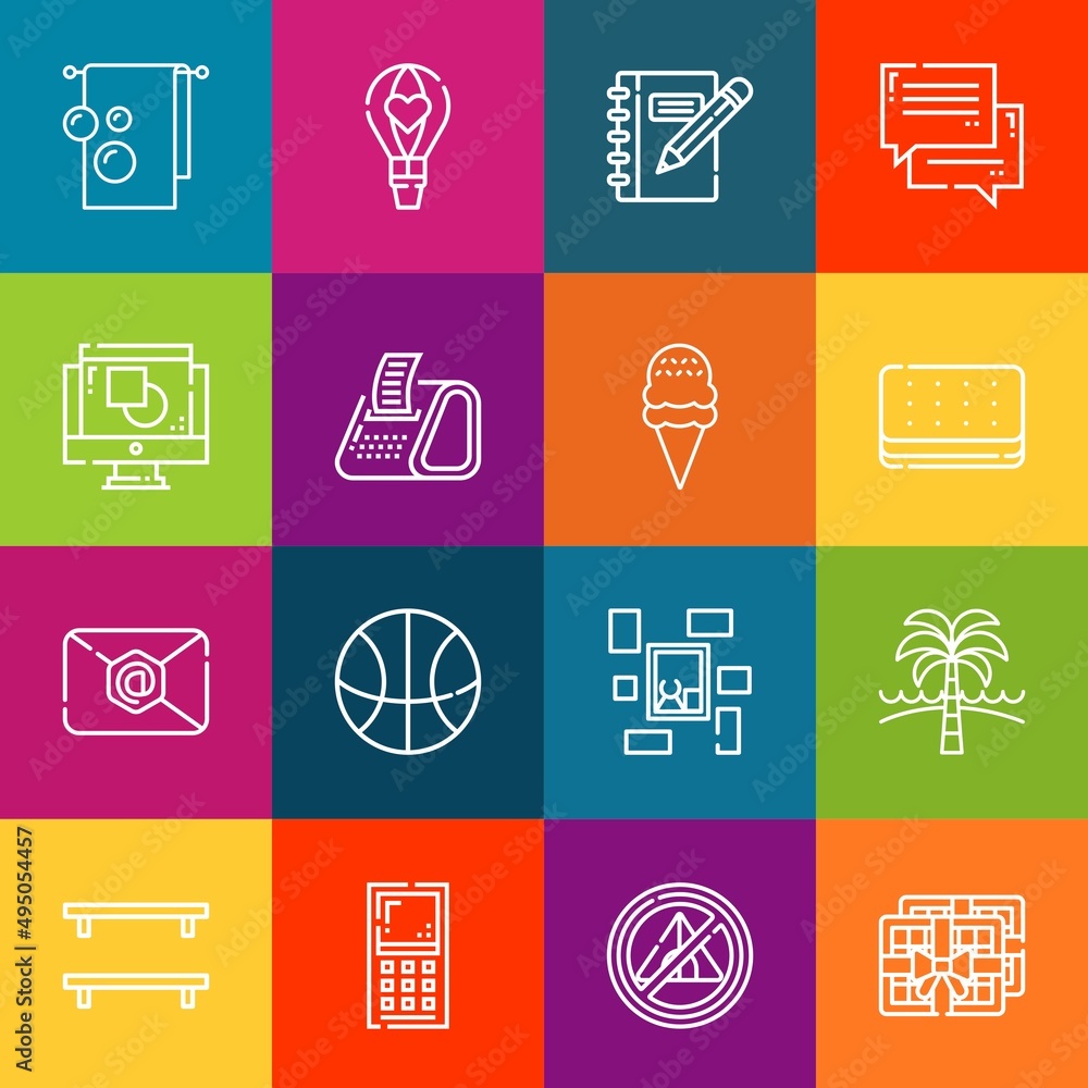 Poster modern thin line icons set of plate elements. premium quality outline symbol collection. simple mono