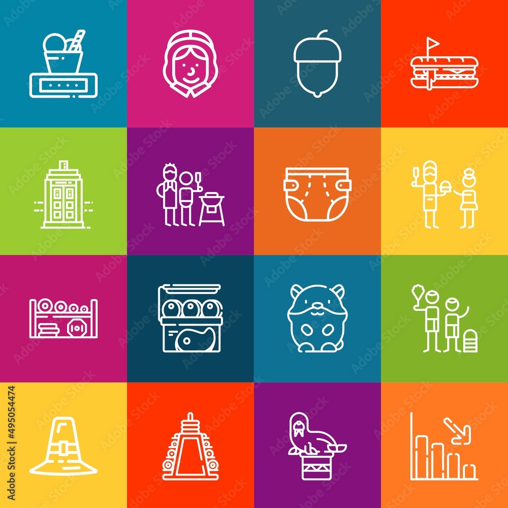 Poster modern thin line icons set of fat elements. premium quality outline symbol collection. simple mono l
