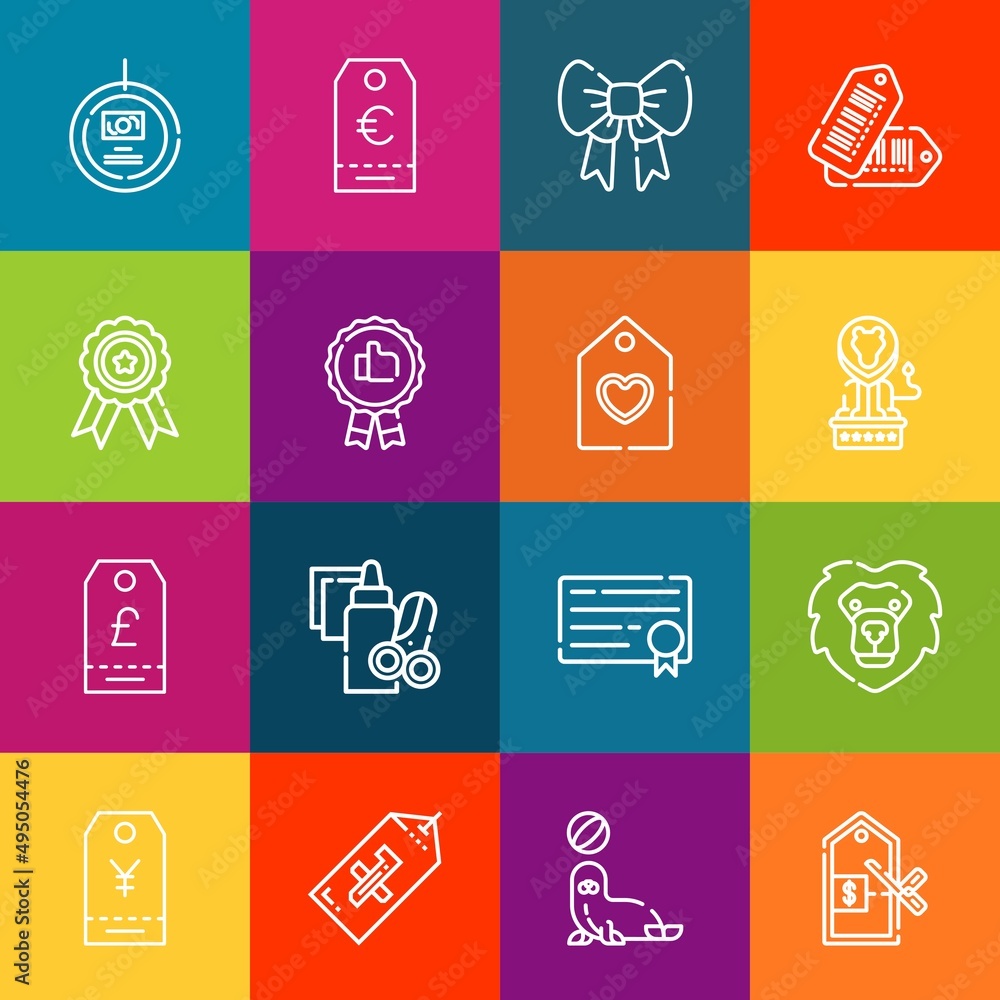 Aufkleber modern thin line icons set of premium elements. premium quality outline symbol collection. simple mo