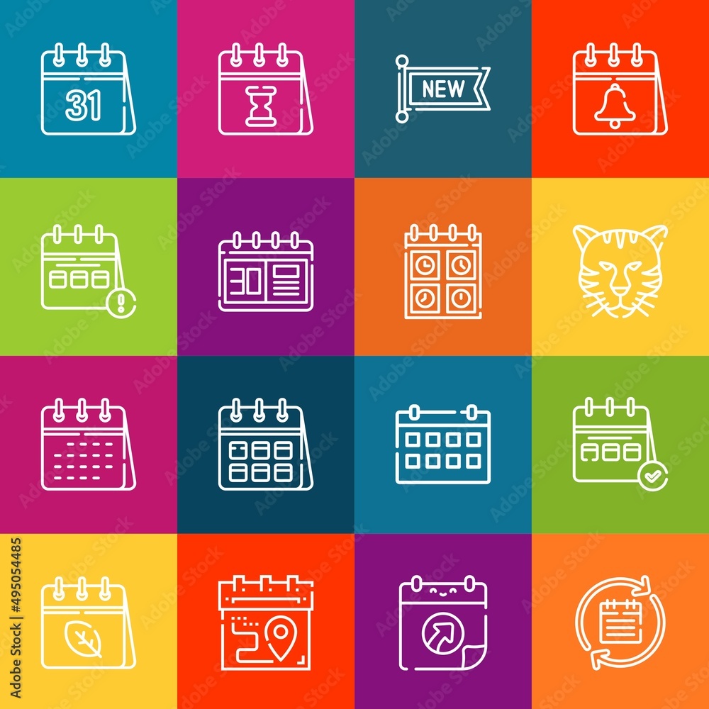 Aufkleber modern thin line icons set of 22 elements. premium quality outline symbol collection. simple mono li
