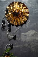 Christmas decoration on the black background