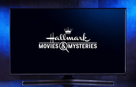 TV Set Displaying Logo Of Hallmark Movies And Mysteries