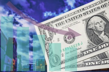 Fototapeta premium dollar bills isolated on warehouse background