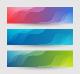 Obraz premium colorful abstract wavy banners for creative design projects.