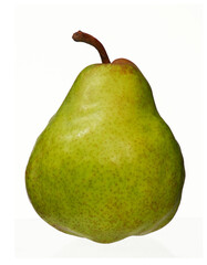 One fresh pear on white background.
