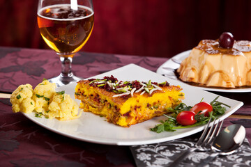 Persian food on the restaurant table 