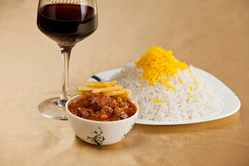 Persian food on the restaurant table 