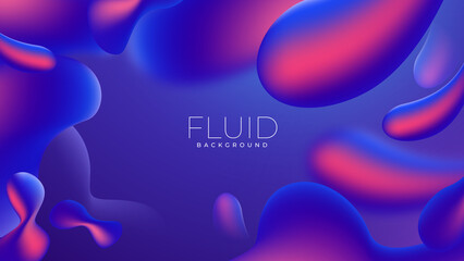 Abstract background Gradient floating fluid shapes composition
