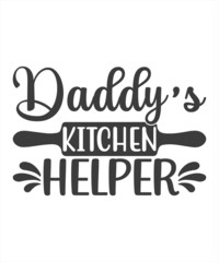 Daddy's Kitchen Helper SVG T-Shirt Design.