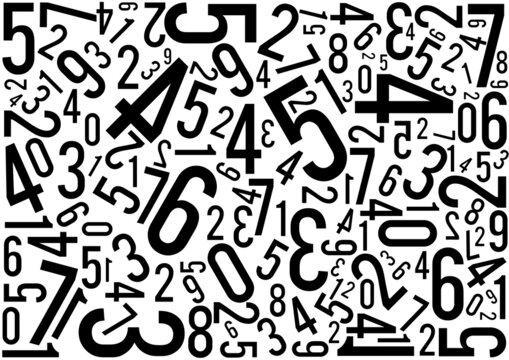 Background with numbers scattered chaotic