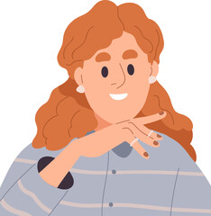 Cute Young Woman Avatar Cartoon Illustration