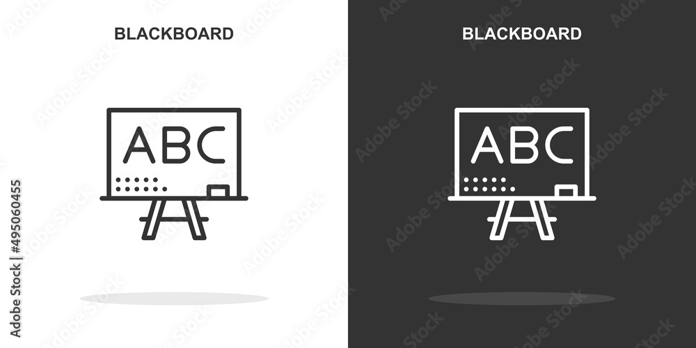 Poster blackboard line icon. simple outline style.blackboard linear sign. vector illustration isolated on w