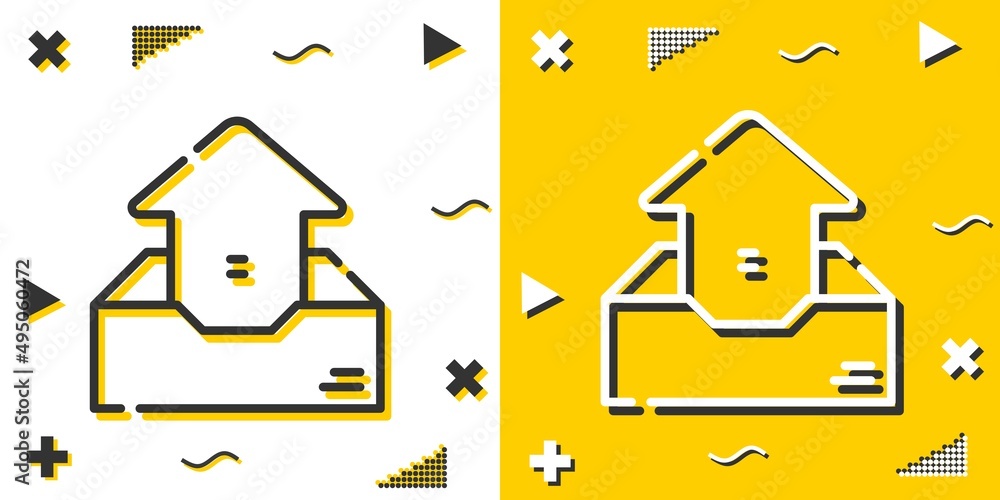 Poster outbox line icon. simple outline style.outbox linear sign. vector illustration isolated on white bac