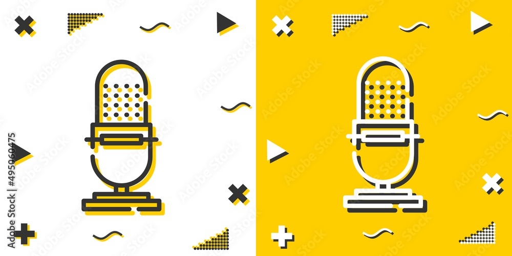 Poster microphone line icon. simple outline style.microphone linear sign. vector illustration isolated on w