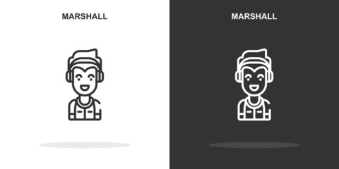 marshall line icon. Simple outline style.marshall linear sign. Vector illustration isolated on white background. Editable stroke EPS 10