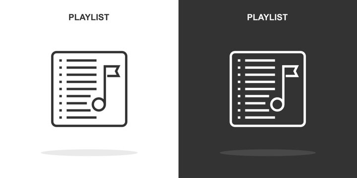 playlist line icon. Simple outline style.playlist linear sign. Vector illustration isolated on white background. Editable stroke EPS 10