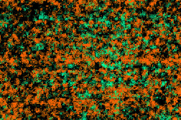 コンピュータ画面・ノイズ・オレンジ・緑