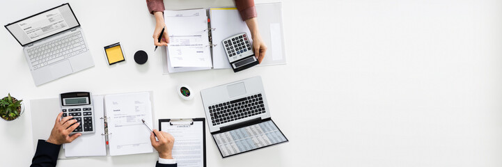 Auditors Calculating Corporate Invoicing