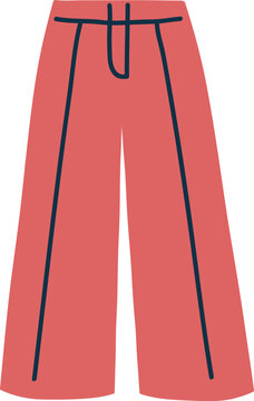 Casual Women Trousers Cartoon Illustration