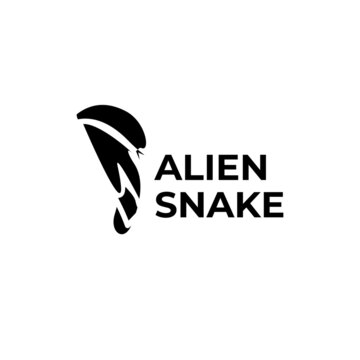 abstract alien snake tech logo simple flat 