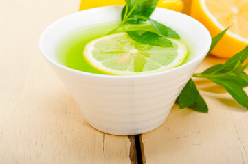 mint infusion tea tisane with lemon