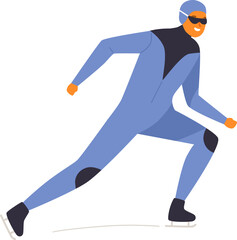 Speed Skater Cartoon Illustration