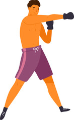 Male Boxer Cartoon Illustration