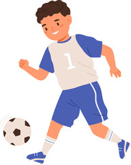Boy Playing Soccer Cartoon Illustration