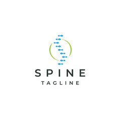 Spine or human backbone logo icon design template flat vector