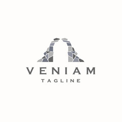 stone gate logo icon design template flat vector