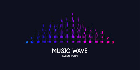 Vector illustration of music wave in the form of the equalizer