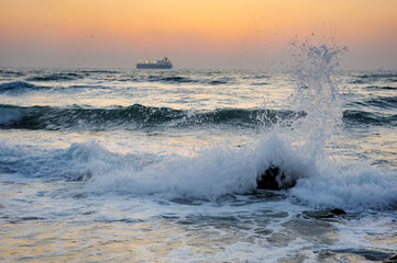 Mediterranean coast in southern Israel near the city of Ashkelon