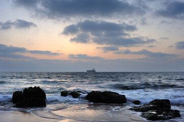 Mediterranean coast in southern Israel near the city of Ashkelon