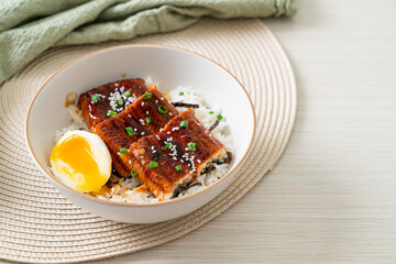eel rice bowl or unagi rice bowl