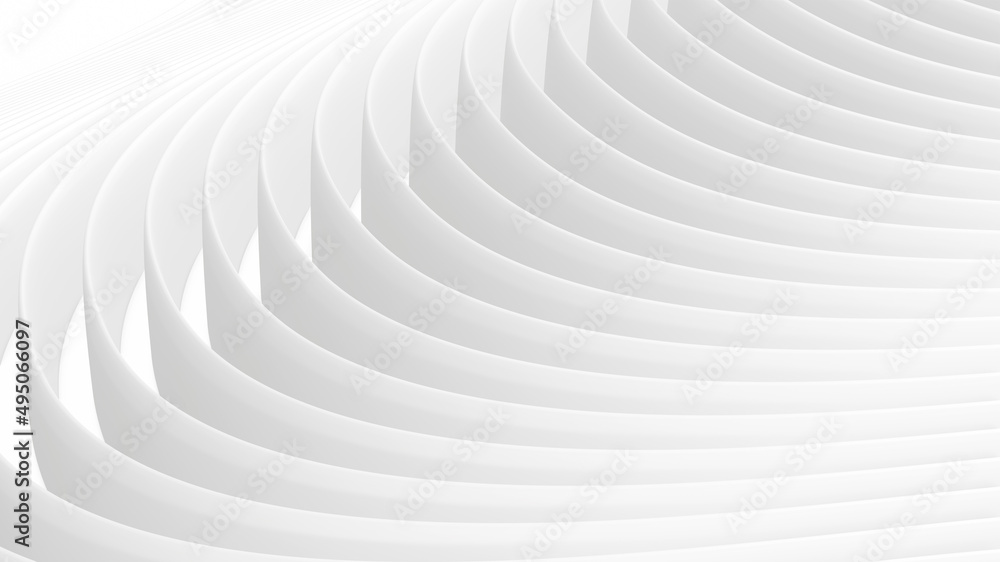 Poster 3D white wavy background for business presentation. Abstract gray stripes elegant pattern. Minimalist empty striped blank BG. Halftone monochrome design with modern minimal color illustration.