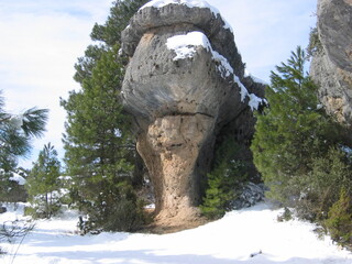 Fototapeta na wymiar Big rocks of the enchanted city of Cuenca, Spain