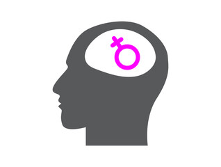 Human head with sex symbol  icon sign design vector icon