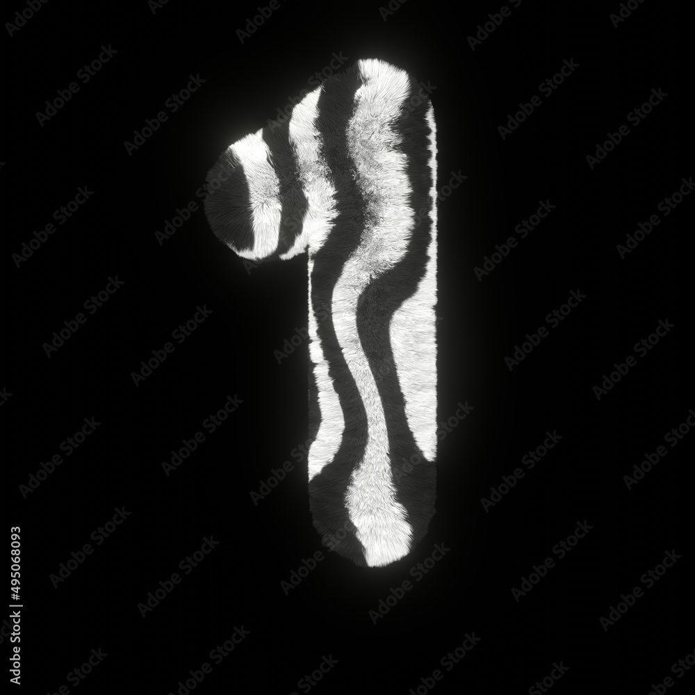 Poster fluffy zebra font number 1